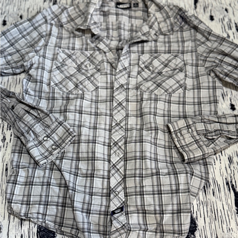 Vans Men's Plaid Button Down Shirt Size L